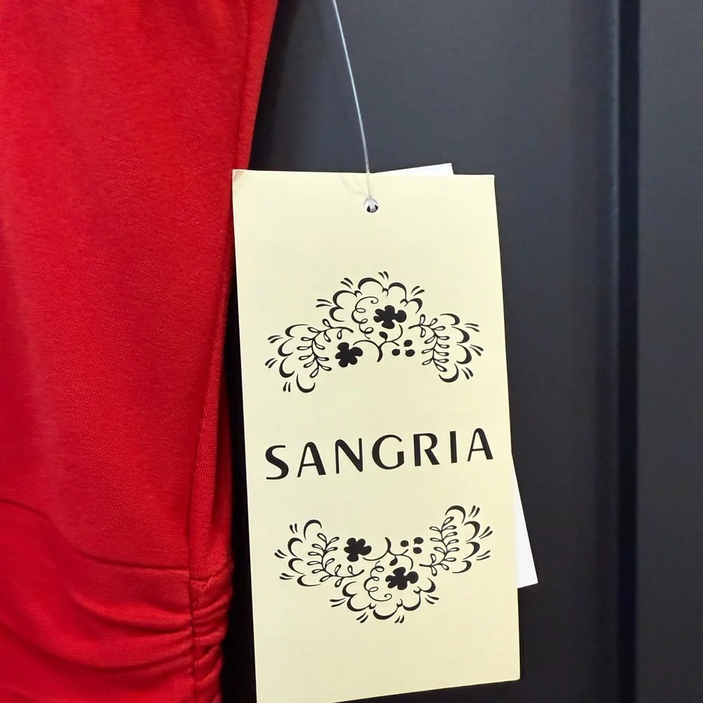 NWT Sangria Vibrant Red Dress Gown Sleeveless Size 10 - Picture 3 of 9